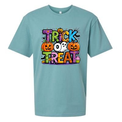 Trick Or Treat Halloween Cool Logo Sueded Cloud Jersey T-Shirt