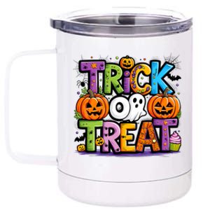 Trick Or Treat Halloween Cool Logo 12 oz Stainless Steel Tumbler Cup