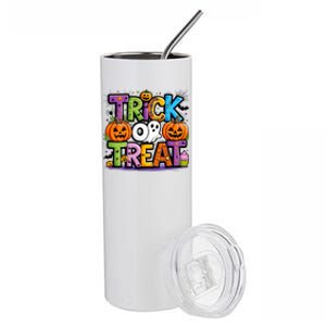 Trick Or Treat Halloween Cool Logo Stainless Steel Tumbler