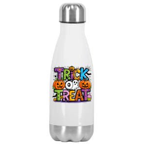 Trick Or Treat Halloween Cool Logo Stainless Steel Insulated Water Bottle