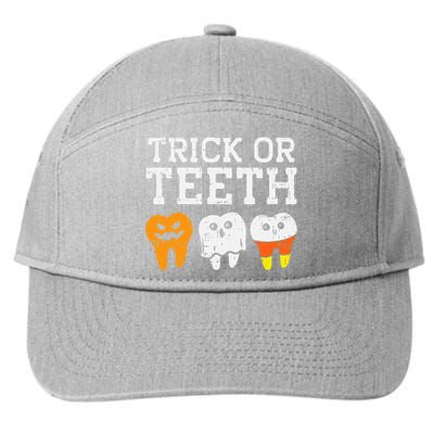 Trick Or Teeth Funny Dental Halloween Treat Dentist Gift 7-Panel Snapback Hat