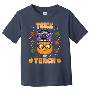 Trick Or Teach Pumpkin Halloween Teacher Wo  Costume Toddler T-Shirt