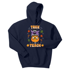 Trick Or Teach Pumpkin Halloween Teacher Wo  Costume Kids Hoodie