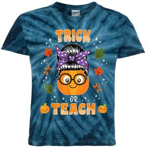 Trick Or Teach Pumpkin Halloween Teacher Wo  Costume Kids Tie-Dye T-Shirt