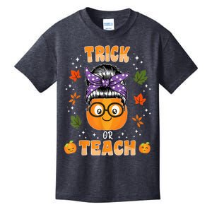 Trick Or Teach Pumpkin Halloween Teacher Wo  Costume Kids T-Shirt