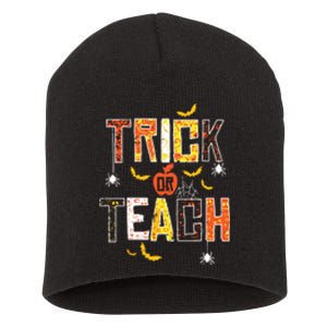 Trick Or Teach Retro Halloween Short Acrylic Beanie