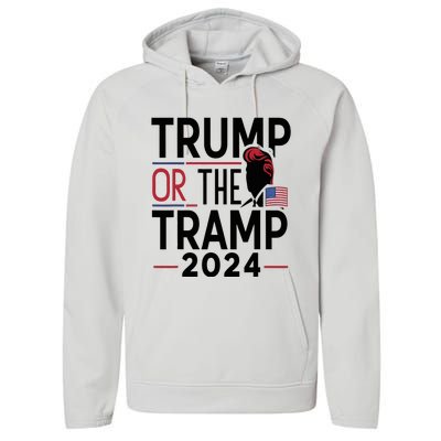 Trump Or The Tramp 2024 Performance Fleece Hoodie