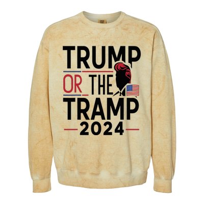 Trump Or The Tramp 2024 Colorblast Crewneck Sweatshirt