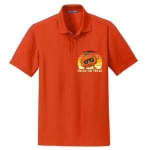 Trick Or Treat Dabbing Pumpkin Halloween Cute Gift Dry Zone Grid Polo