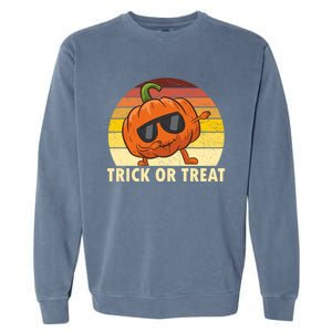 Trick Or Treat Dabbing Pumpkin Halloween Cute Gift Garment-Dyed Sweatshirt