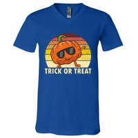 Trick Or Treat Dabbing Pumpkin Halloween Cute Gift V-Neck T-Shirt