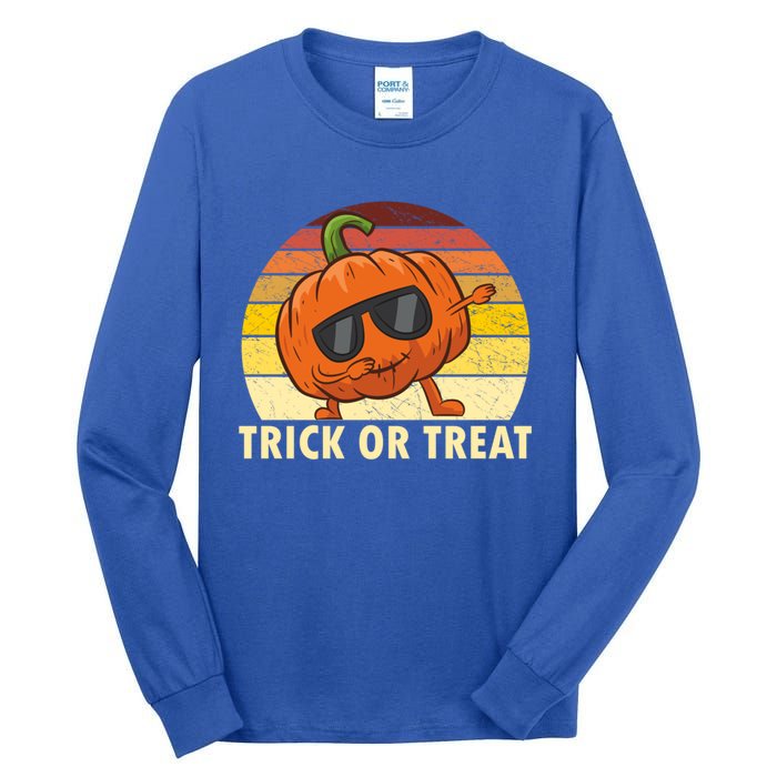 Trick Or Treat Dabbing Pumpkin Halloween Cute Gift Tall Long Sleeve T-Shirt