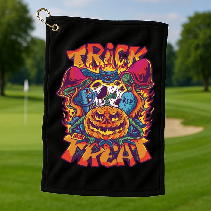 Trick Or Treat Unique Golf Towel