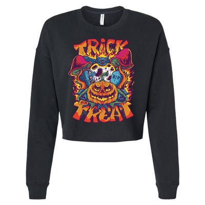 Trick Or Treat Unique Cropped Pullover Crew