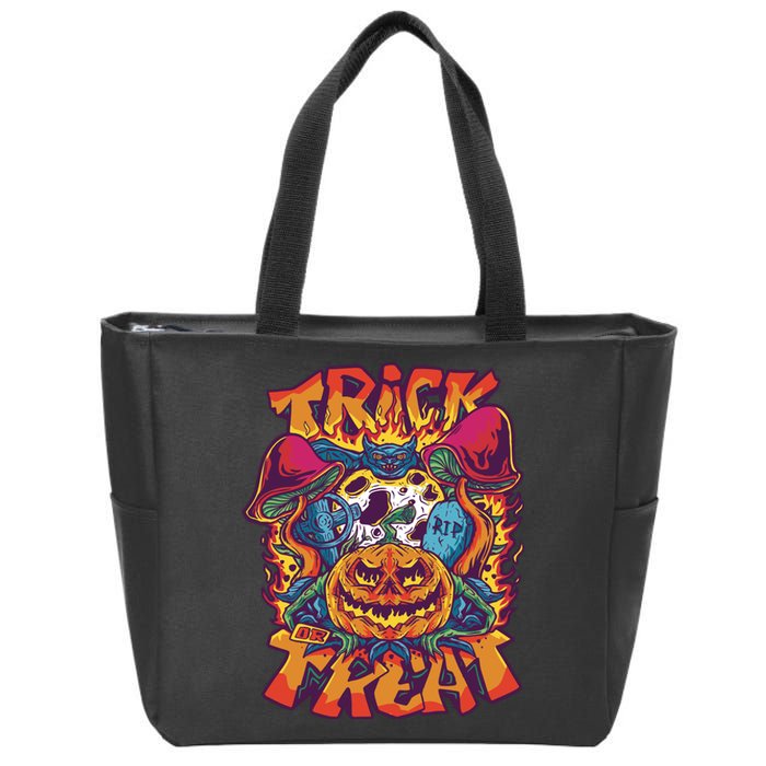 Trick Or Treat Unique Zip Tote Bag