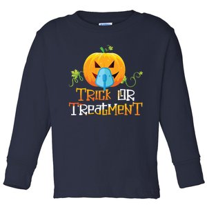 Trick Or Treatment Respiratory Therapist Halloween 2020 Toddler Long Sleeve Shirt