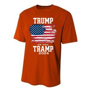 Trump Or The Tramp 2024 American Flag Performance Sprint T-Shirt