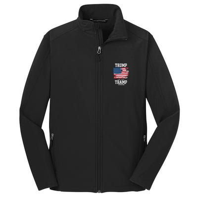 Trump Or The Tramp 2024 American Flag Core Soft Shell Jacket