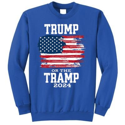 Trump Or The Tramp 2024 American Flag Sweatshirt