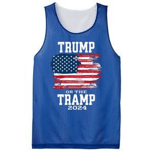 Trump Or The Tramp 2024 American Flag Mesh Reversible Basketball Jersey Tank