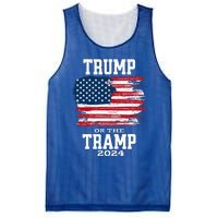 Trump Or The Tramp 2024 American Flag Mesh Reversible Basketball Jersey Tank