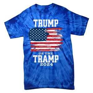 Trump Or The Tramp 2024 American Flag Tie-Dye T-Shirt