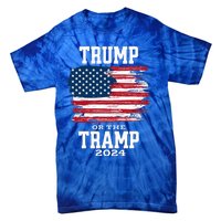 Trump Or The Tramp 2024 American Flag Tie-Dye T-Shirt