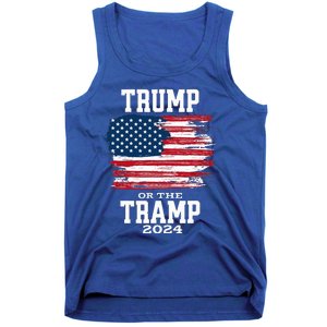 Trump Or The Tramp 2024 American Flag Tank Top