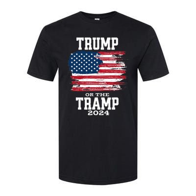 Trump Or The Tramp 2024 American Flag Softstyle CVC T-Shirt