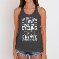 The Only Thing I Love More Than Cycling Vintage Retro Bike Women's Knotted Racerback Tank