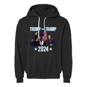 Trump Or The Tramp 2024 Vote For Trump Trump Vance 2024 Garment-Dyed Fleece Hoodie