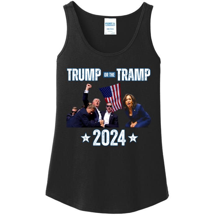 Trump Or The Tramp 2024 Vote For Trump Trump Vance 2024 Ladies Essential Tank