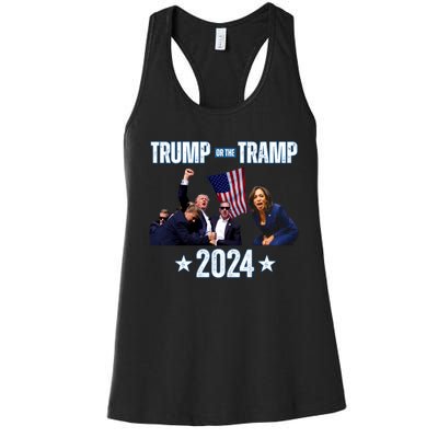 Trump Or The Tramp 2024 Vote For Trump Trump Vance 2024 Women's Racerback Tank