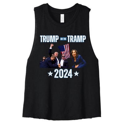 Trump Or The Tramp 2024 Vote For Trump Trump Vance 2024 Women's Racerback Cropped Tank