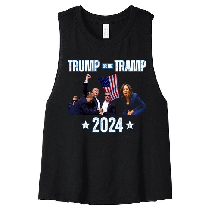 Trump Or The Tramp 2024 Vote For Trump Trump Vance 2024 Women's Racerback Cropped Tank