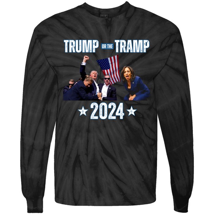 Trump Or The Tramp 2024 Vote For Trump Trump Vance 2024 Tie-Dye Long Sleeve Shirt