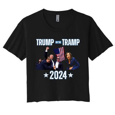 Trump Or The Tramp 2024 Vote For Trump Trump Vance 2024 Women's Crop Top Tee