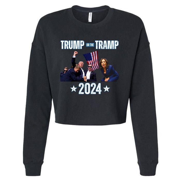 Trump Or The Tramp 2024 Vote For Trump Trump Vance 2024 Cropped Pullover Crew