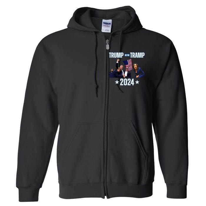 Trump Or The Tramp 2024 Vote For Trump Trump Vance 2024 Full Zip Hoodie