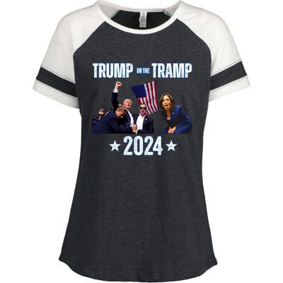 Trump Or The Tramp 2024 Vote For Trump Trump Vance 2024 Enza Ladies Jersey Colorblock Tee