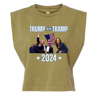 Trump Or The Tramp 2024 Vote For Trump Trump Vance 2024 Garment-Dyed Women's Muscle Tee