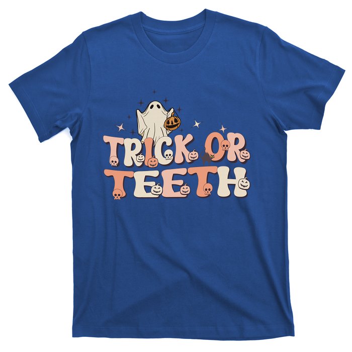 Trick Or Teeth Halloween Retro Spooky Dental Assistant Gift T-Shirt