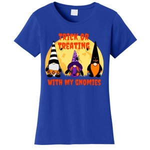 Trick Or Treating With My Gnomies Halloween Gnomes Cool Gift Women's T-Shirt