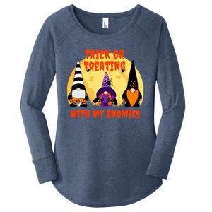 Trick Or Treating With My Gnomies Halloween Gnomes Cool Gift Women's Perfect Tri Tunic Long Sleeve Shirt