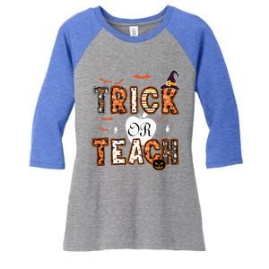 Trick Or Teach Retro Halloween Teacher Costume Women's Tri-Blend 3/4-Sleeve Raglan Shirt