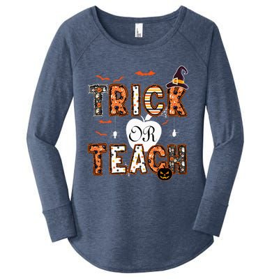 Trick Or Teach Retro Halloween Teacher Costume Women's Perfect Tri Tunic Long Sleeve Shirt