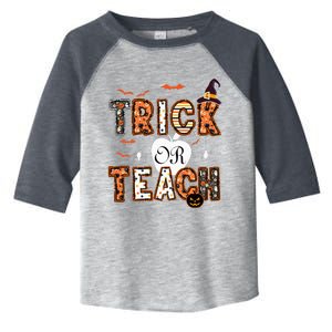 Trick Or Teach Retro Halloween Teacher Costume Toddler Fine Jersey T-Shirt