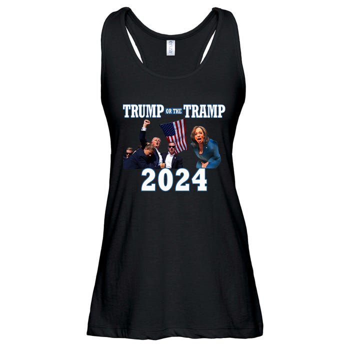 Trump Or The Tramp 2024 Vote For Trump Trump Vance 2024 Ladies Essential Flowy Tank