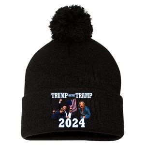 Trump Or The Tramp 2024 Vote For Trump Trump Vance 2024 Pom Pom 12in Knit Beanie