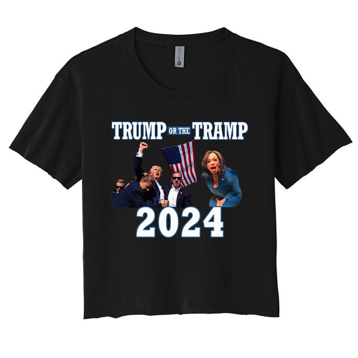 Trump Or The Tramp 2024 Vote For Trump Trump Vance 2024 Women's Crop Top Tee